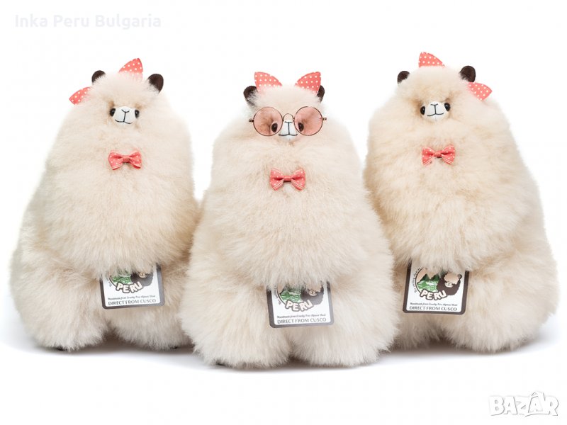  Усмихната алпака – голяма, 32 см, Blond, снимка 1