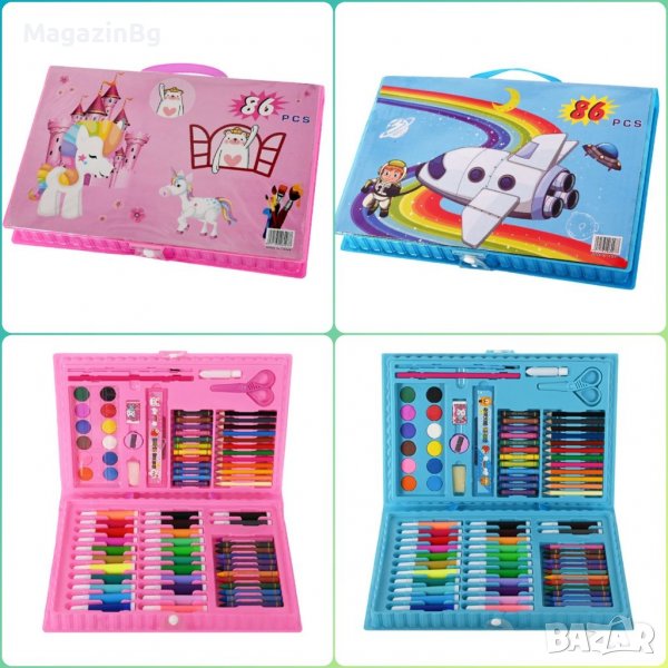 Комплект за рисуване и оцветяване 86 части, снимка 1