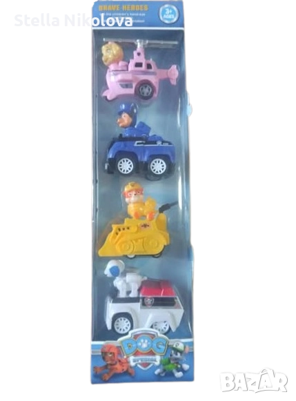 Комплект кученца Пес Патрул с колички, 4 бр., снимка 1