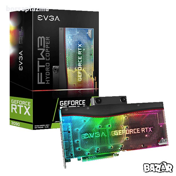 EVGA GeForce RTX 3090 FTW3 Ultra Hydro Copper, 24576 MB GDDR6X, снимка 1