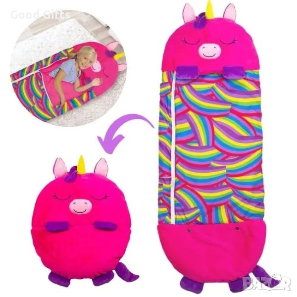 2в1 Детски спален чувал HAPPY NAPPERS , Розов Еднорог, снимка 1
