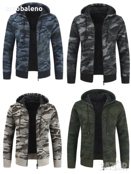 Мъжко плетено яке (жилетка) в камуфлажен цвят, 4цвята , снимка 1