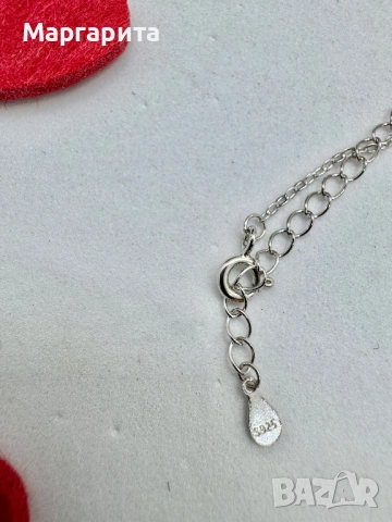Сребърно колие с мойсанит (диамант) 1 карат, снимка 5 - Колиета, медальони, синджири - 53183595