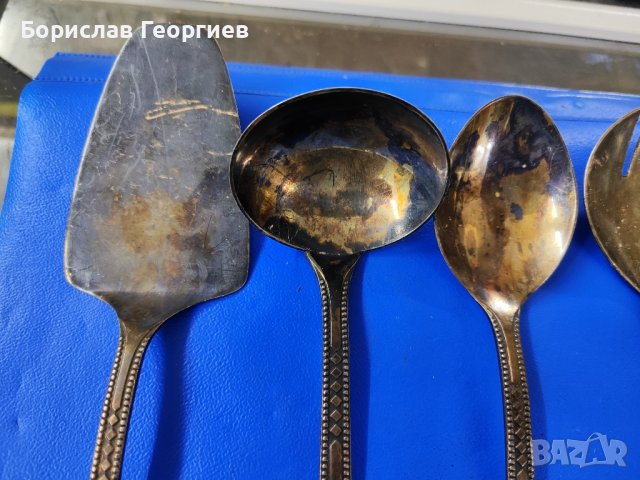 Руски посребрени прибори за допълване, снимка 3 - Прибори за хранене, готвене и сервиране - 43184583