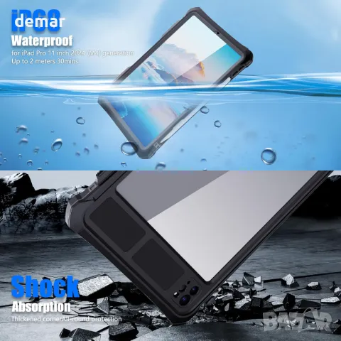 Калъф ShellBox Водоустойчив, удароустойчив за iPad Pro 11 инча 2024, снимка 2 - Таблети - 47280847