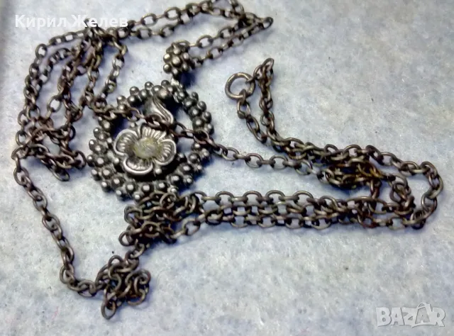 СТАР ФЛОРАЛЕН СРЕБЪРЕН МЕДАЛЬОН ОКСИДИРАНО СРЕБРО ВИСОКА ПРОБА с ПЕЧАТ МК8 и СРЕБЪРНА ВЕРИЖКА 48962, снимка 12 - Антикварни и старинни предмети - 50072885