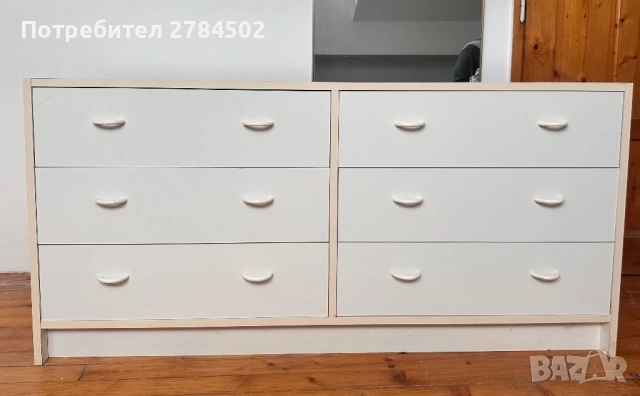 Бял скрин с 6 чекмеджета 140-70-46 см, снимка 2 - Скринове - 53218595