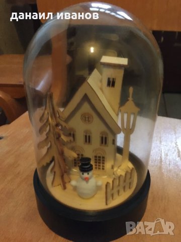 Стъклен купол снежко-20x14 см 