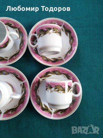  Стар порцеланов сервиз за кафе от Соца-1, снимка 2 - Сервизи - 32224159