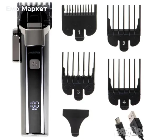 Машинка за подстригване зареждаща се Voltz, USB, 3W, Литиева батерия 2000mAh, Водоустойчива, Черна, снимка 2 - Машинки за подстригване - 49279727