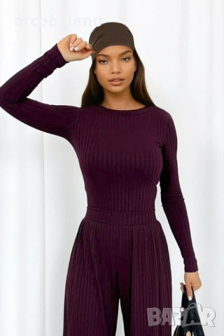 Дамски оребрен комплект от две части, 3цвята , снимка 4 - Комплекти - 52972372