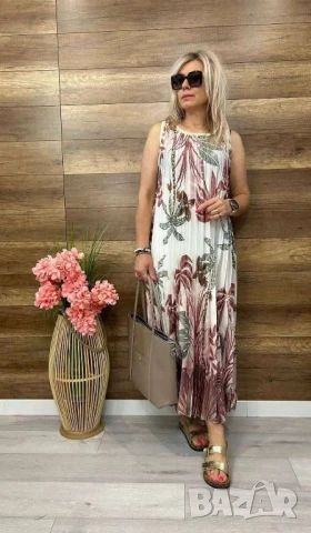 Прекрасен модел ефирни сатенирани рокли Солей в пъстроцветни десени