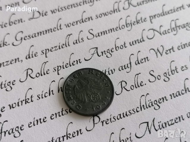 Райх монета - Германия - 1 пфениг | 1942г.; серия D, снимка 1 - Нумизматика и бонистика - 37959549