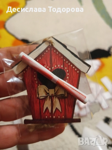Коледна дървена играчка с късметче , снимка 7 - Декорация за дома - 52575173