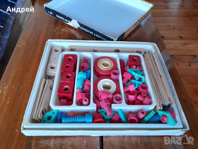 Стар комплект за конструиране от дърво,конструктор Направи сам, снимка 2 - Други ценни предмети - 43989403