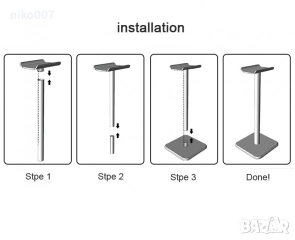 Нов модел многофункционална настолна стойка за слушалки за компютър-лаптоп, снимка 7 - Слушалки и портативни колонки - 33670053