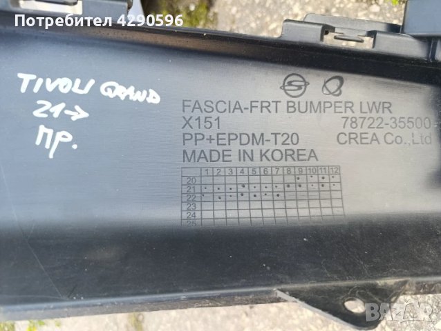 Предна броня за Ssangyong Tivoli 78722-35500, снимка 4 - Части - 50713744