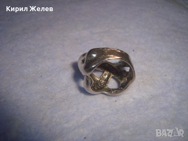 СТАР ПОСРЕБРЕН АЖУРЕН ВИНТИДЖ АРТ ПРЪСТЕН 145181, снимка 5 - Пръстени - 37412642