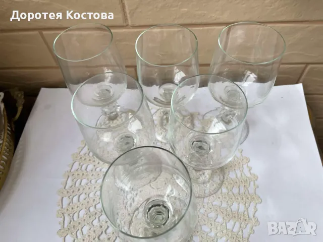 Красиви стари кристални тънкостенни чаши, 6 бр, снимка 6 - Антикварни и старинни предмети - 49714450