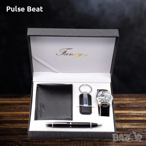 Елегантен мъжки комплект – Часовник, портфейл, химикал и ключодържател, снимка 4 - Подаръци за мъже - 52045188