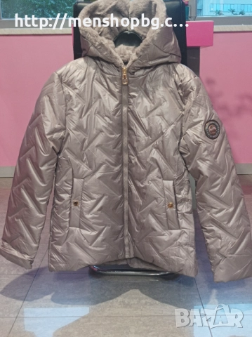 Дамско яке с топла подплата - бледо лилаво, снимка 1