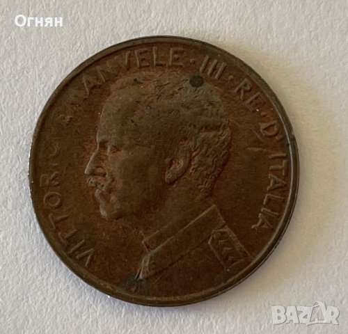 1 сентисимo 1914 Италия Виктор Емануел III, снимка 2 - Нумизматика и бонистика - 43672780