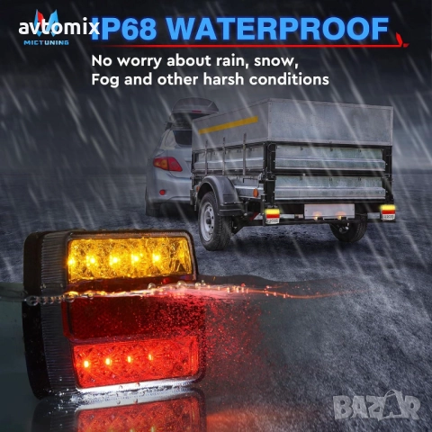 LED стопове за ремаркета и колесари, 12 V, пет функции, с магнит, снимка 6 - Аксесоари и консумативи - 52454061