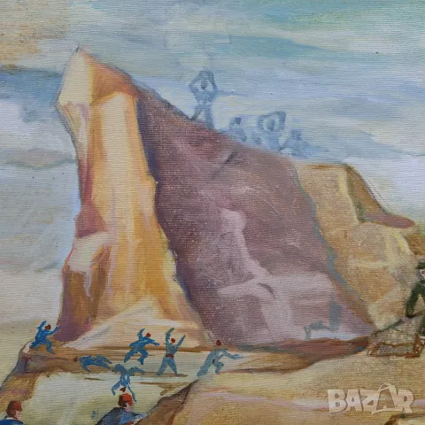 Картина "Шипченската битка (август 1877)"-ръчно рисувана на платно от Люб.Петров 2009г., снимка 8 - Картини - 47776845