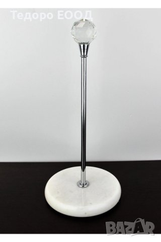 Нова! Луксозна поставка за кухненска хартия ролка мрамор с кристал, снимка 3 - Органайзери - 43900702