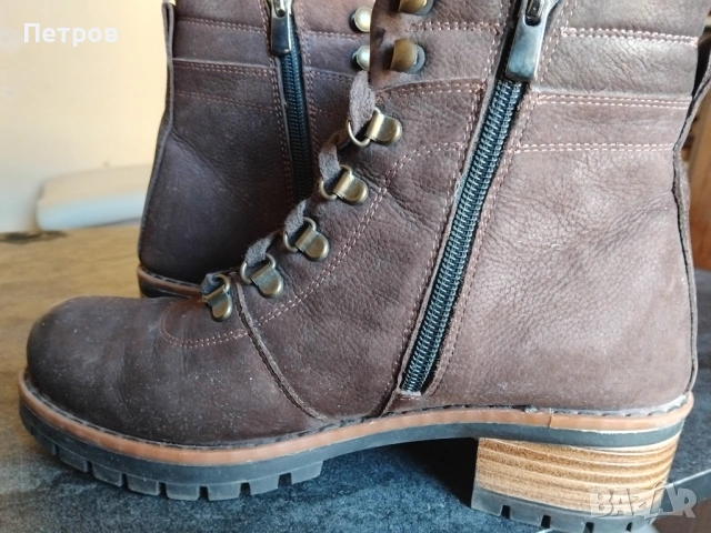 Италиански дамски боти, велур, кожа - 38, снимка 7 - Дамски боти - 53159882