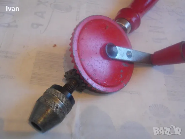 240мм ф10мм ФРГ WEST GERMANYСТАРО КАЧЕСТВО МАЛКА РЪЧНА ДРЕЛКА МАТКАП ПОЧТИ НОВА ОТЛИЧНА, снимка 2 - Други инструменти - 48305576