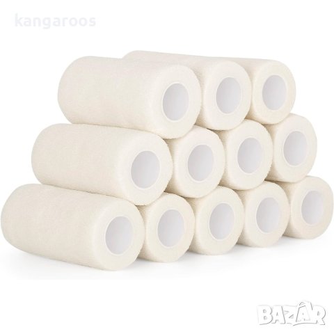 12 ролки самозалепващ бинт (Кобан) Kindmax Lap 10 см х 4.5м, снимка 3 - Футбол - 43542406