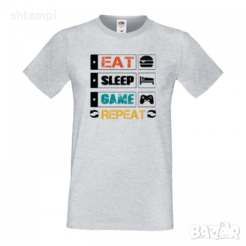 Мъжка тениска Game 2,Eat,Sleep,Game,Anime,Repeat,Ядене,Спане,Геймс,Подарък,Повторение,Празник,Игри, снимка 3 - Тениски - 36419069