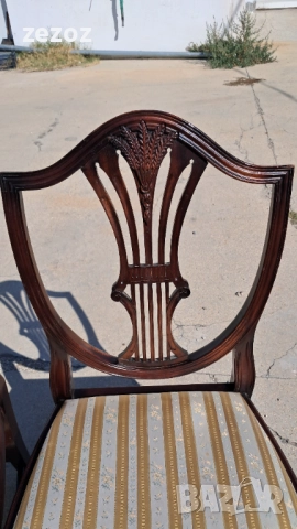 Столове трапезни масив махагон №023, снимка 4 - Столове - 52750380