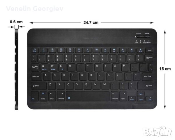 Безжична Bluetooth клавиатура за iOS iPad Android Tablet PC Win

, снимка 5 - Клавиатури и мишки - 43901015