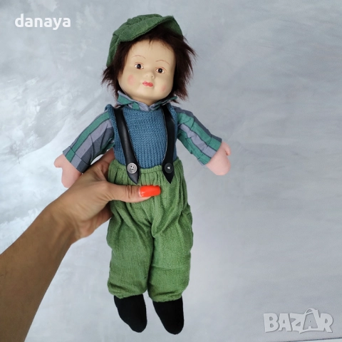 6102 Винтидж кукла за декорация с ретро дрехи и пясъчна основа, 39 см, снимка 3 - Декорация за дома - 51446230