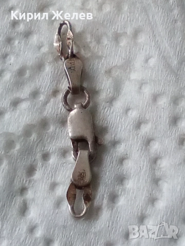 Сребърна карабинка закопчалка 50945, снимка 2 - Колиета, медальони, синджири - 52339238