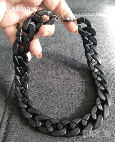 Лотове от бижута, чокъри тип вериги в черно и сиво / чокър и гривна, обеците са подарък, снимка 9 - Бижутерийни комплекти - 37897945