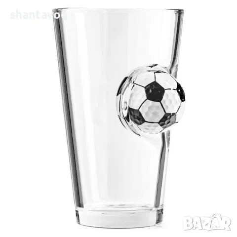 Стъклена чаша с футболна топка - 400 мл, снимка 5 - Подаръци за мъже - 49369257