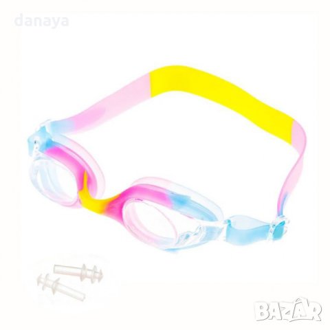 2033 Детски очила за плуване Рибки с UV защита тапи за уши в калъф, снимка 2 - Водни спортове - 32208600