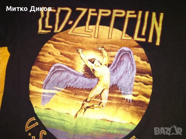 Тениска памук Led Zeppelin турне 1975г САЩ размер ХС, снимка 4 - Спортна екипировка - 36891812