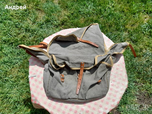 Стара брезентова чанта #8, снимка 3 - Антикварни и старинни предмети - 36768743