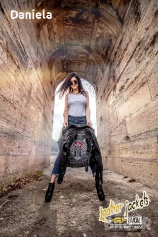 Намалено!!! Кожено яке Dirty12 Wing Skull ръчна изработка Германия , снимка 2 - Якета - 38920148