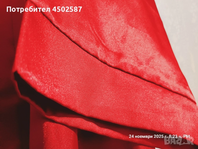 Халат сатенен червен, снимка 4 - Бельо - 52716310