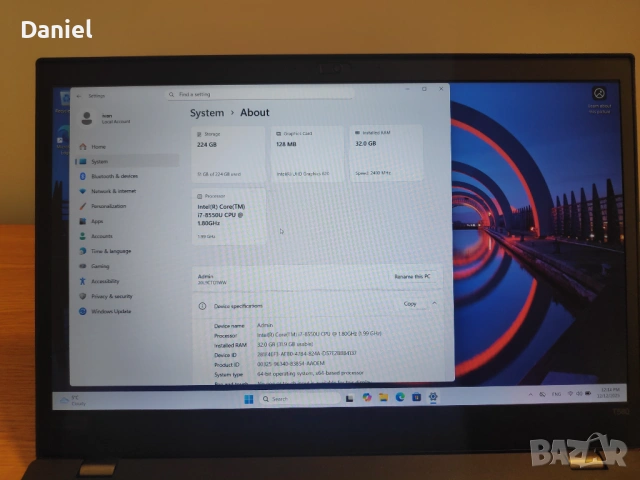 ThinkPad T580 Intel I7 32GB, снимка 7 - Лаптопи за работа - 53245453
