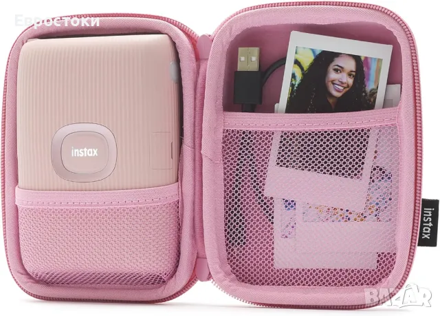 Калъф за фото принтер Fujifilm Instax Mini Link 2 – Тъкано розов, снимка 3 - Чанти, стативи, аксесоари - 47566188