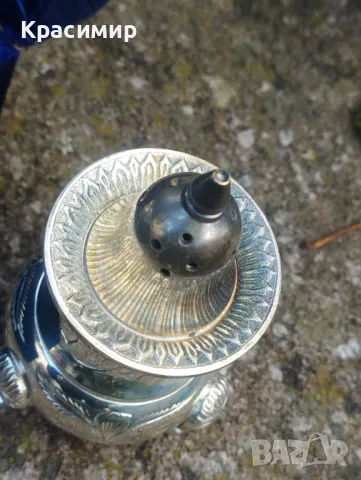 Винтидж комплект EPNS за сол и черен пипер на поднос в кадифена кутия , снимка 5 - Антикварни и старинни предмети - 47737308