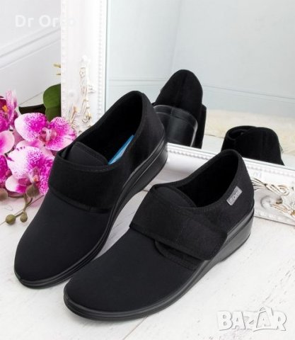DR ORTO HELA Ортопедични дамски обувки, Черен стреч, снимка 1 - Дамски ежедневни обувки - 26452272