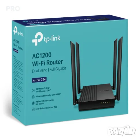Безжичен двулентов TP-Link Archer C64, 2.4/5 GHz, 400 - 867 Mbps, Gigabit, снимка 5 - Рутери - 49193112