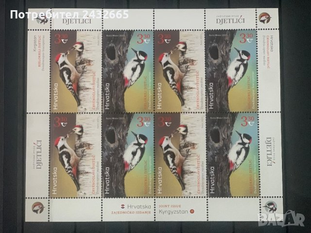 890а.  Хърватия 2021 = “ Фауна. Защитени видове птици “ ,**,MNH, Minisheet  , снимка 1 - Филателия - 36836560